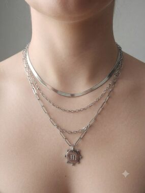 Time and Tru Silver Layered Zodiac Scorpio Pendant Necklace